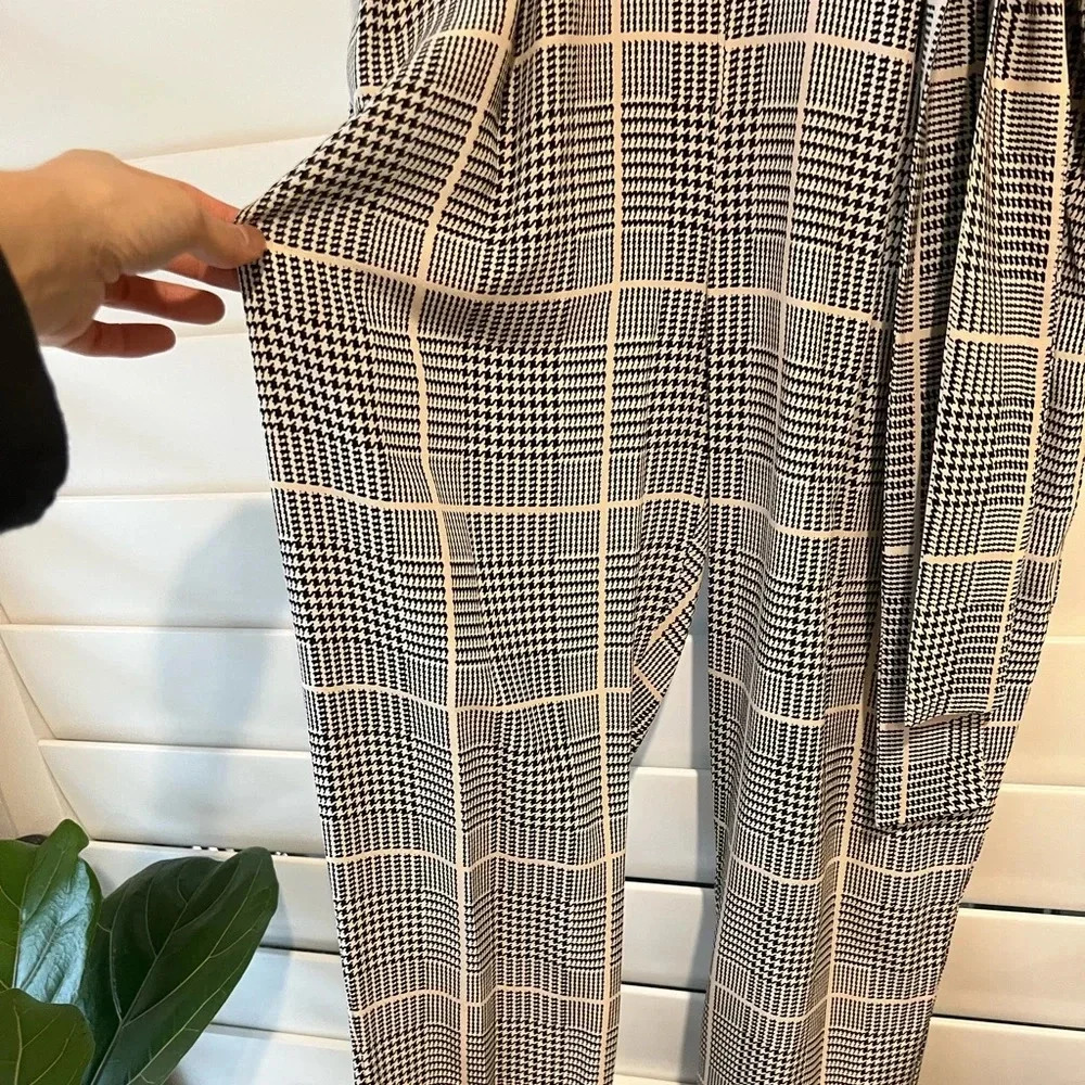 L’AGENCE EUC Julia Plaid Checkered Silk Jumpsuit - Picture 9 of 13